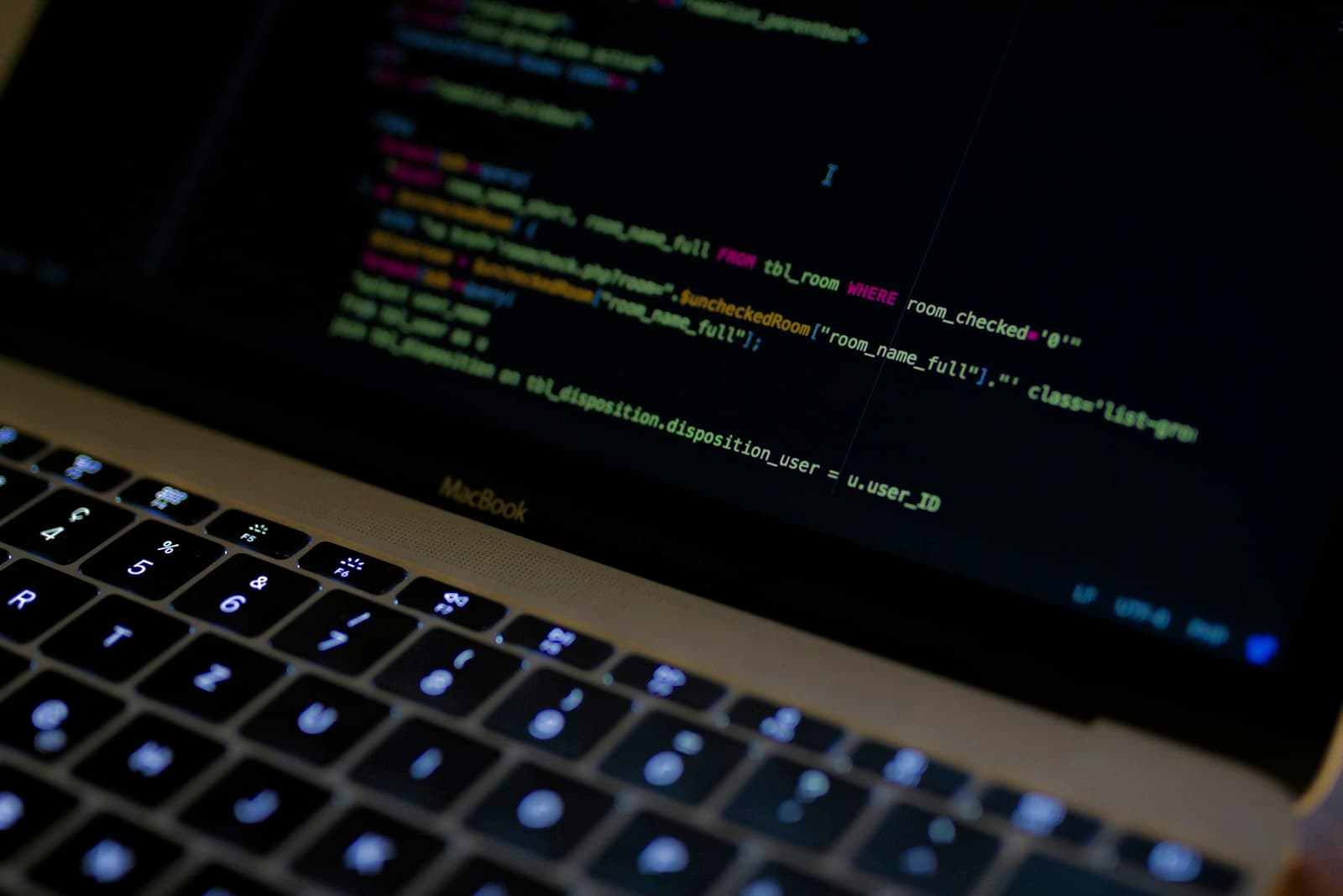 Code affiché sur l’écran d’un ordinateur portable